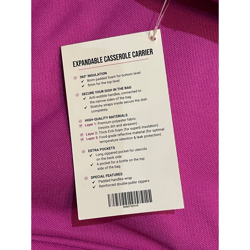 NWT Insulated Double Casserole Carrier Bag eBay