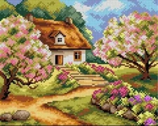 Orchidea Needlepoint canvas for halfstitch without yarn Spring Road 2497H - P...