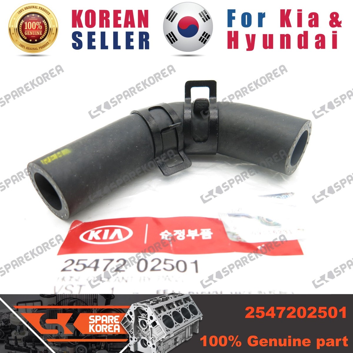Genuine/OEM 2547202501 HOSE-COOLANT BY PASS for Hyundai Atoz 98 | eBay
