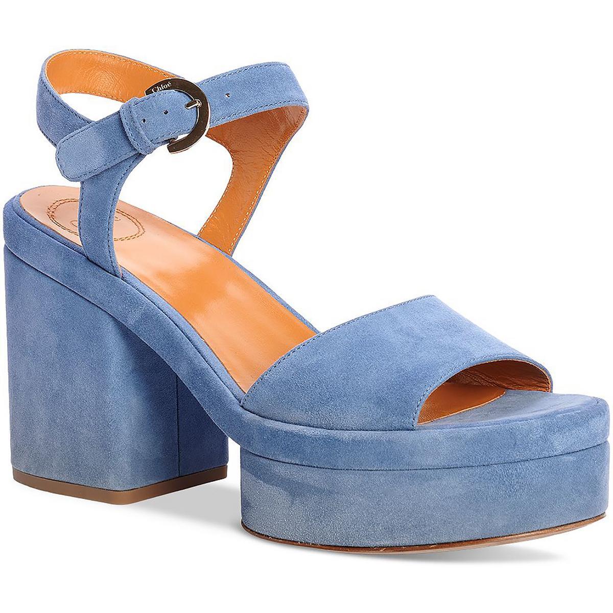 Женские босоножки Chloe Odina из голубой замши на плоской подошве размер 36 средний BM BHFO 2176 144890₽