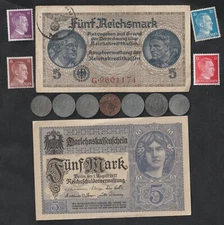 Original Rare Old WWII Germany Note Stamp Eagle Coin German Collection Lot - J13
