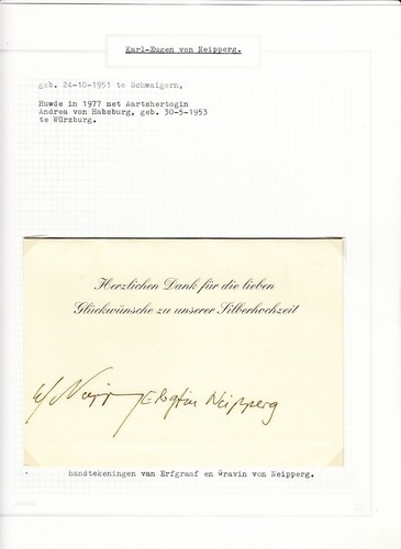 8 Original Autographs, Politics, Royalty, Germany (L6846) - Picture 3 of 9