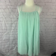 BCBGeneration Mint Green sheer lined Pleated sleeveless mini Dress sz medium