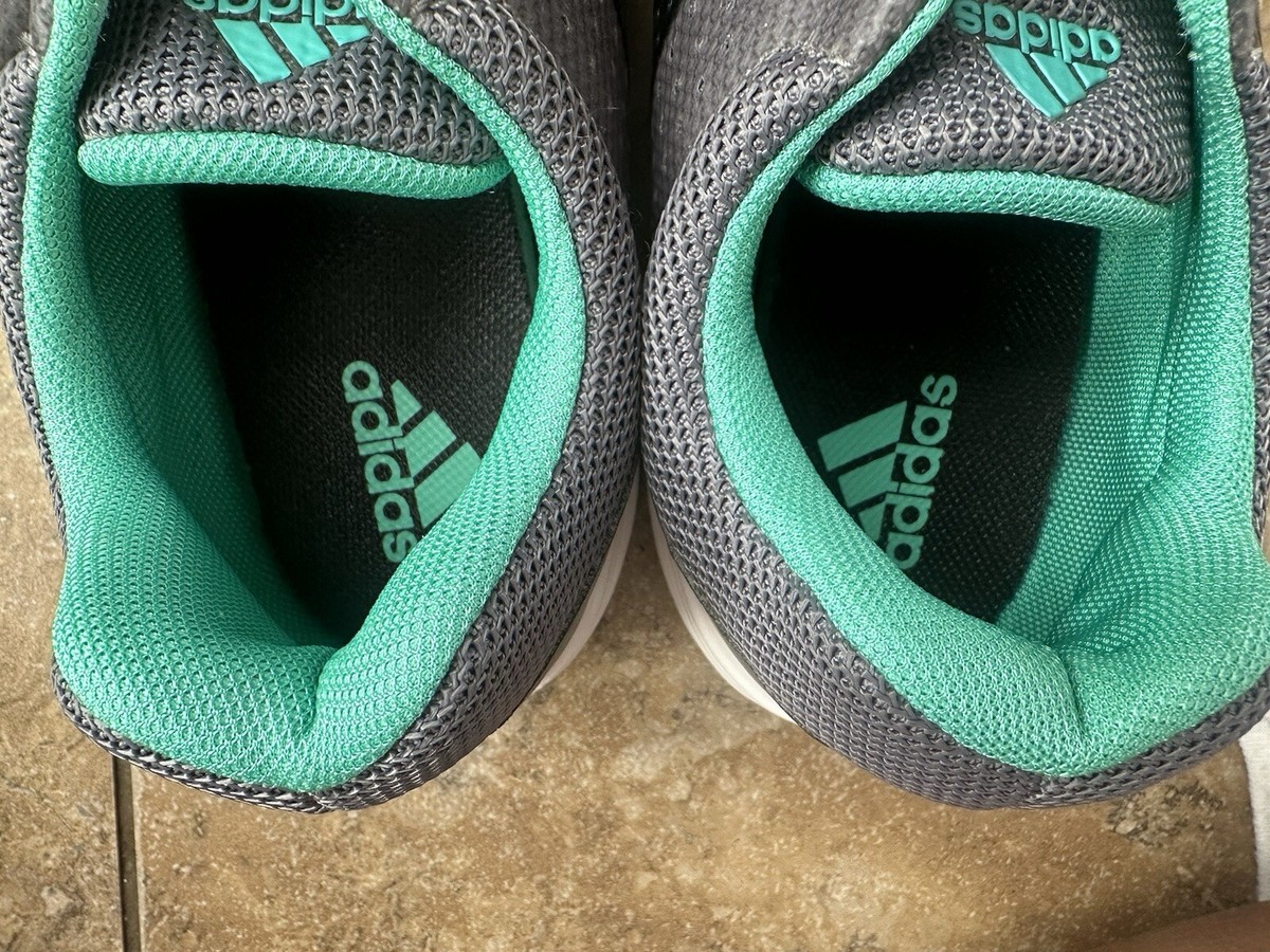 Adidas Shoes Bounce Mens Running Gray Leather Mesh Tie 