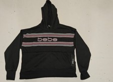 BEBE SPORT PULLOVER HOODIE LARGE WITH POCKET AND TAGS BLACK
