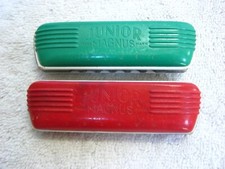 Vintage Two Magnus Junior Harmonicas, Plastic, Green Red, Working, Must See