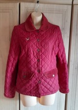 Yumi Women's Raspberry Quilted Jacket Uk 12 (fit Uk 8/10)