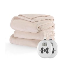 Sunbeam Royal Posh Velvet Heated Electric Blanket Queen Size, 90" x 84", 12 H...