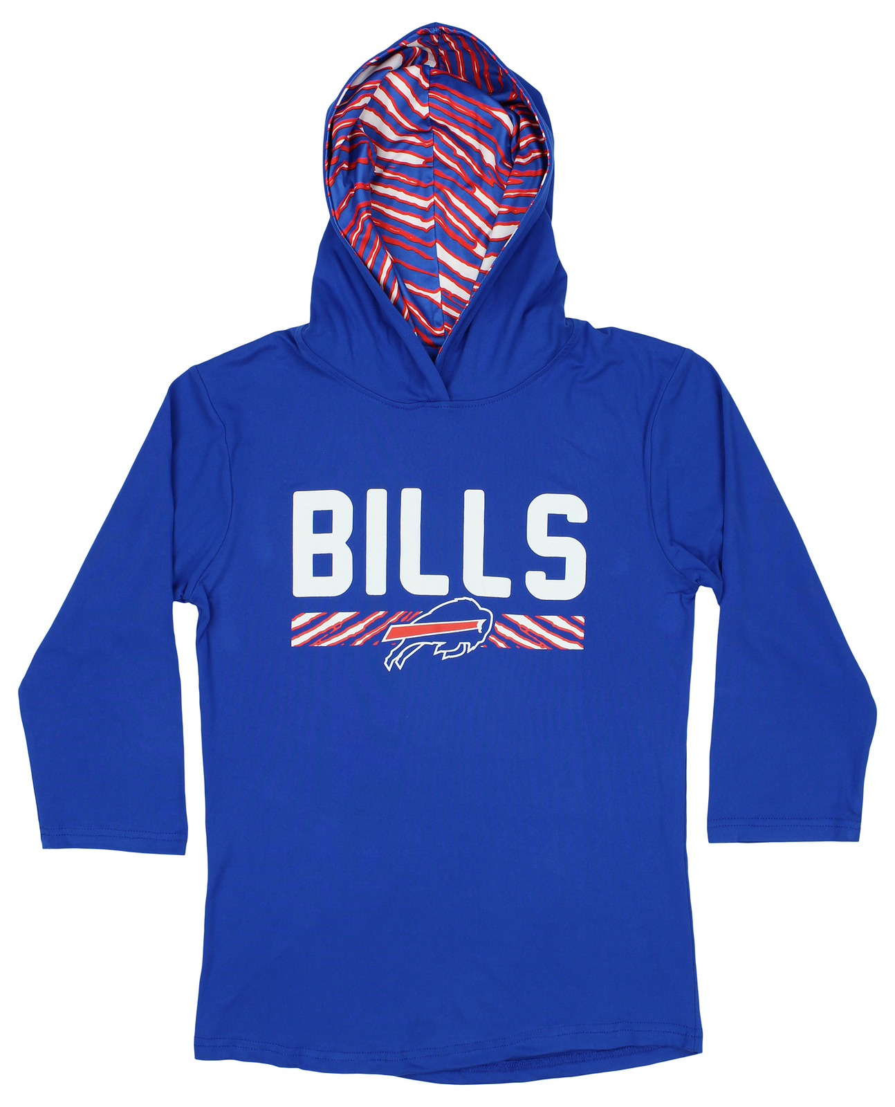 Женская толстовка Zubaz NFL Buffalo Bills с капюшоном и рукавами 3/4 с классическими вставками в виде зебры