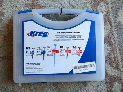 Kreg Self Tapping Pocket Screw Kit SKO3 675 screws 5 Types of Screws NEW