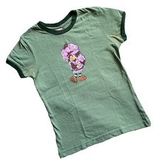 Vintage Strawberry Shortcake Green T-Shirt Girls Medium Top