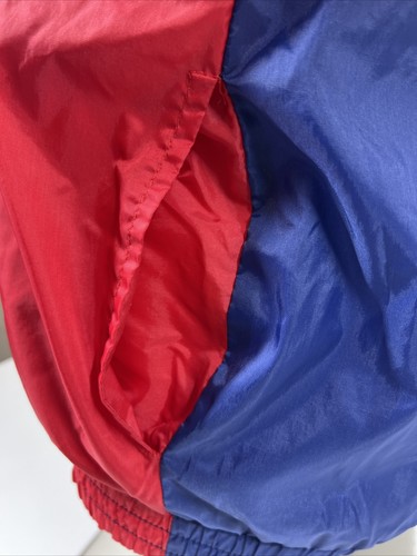 Vintage 90s BIKE Red White Blue Colorblock Windbreaker Pocketed Youth SZ L - Picture 5 of 23