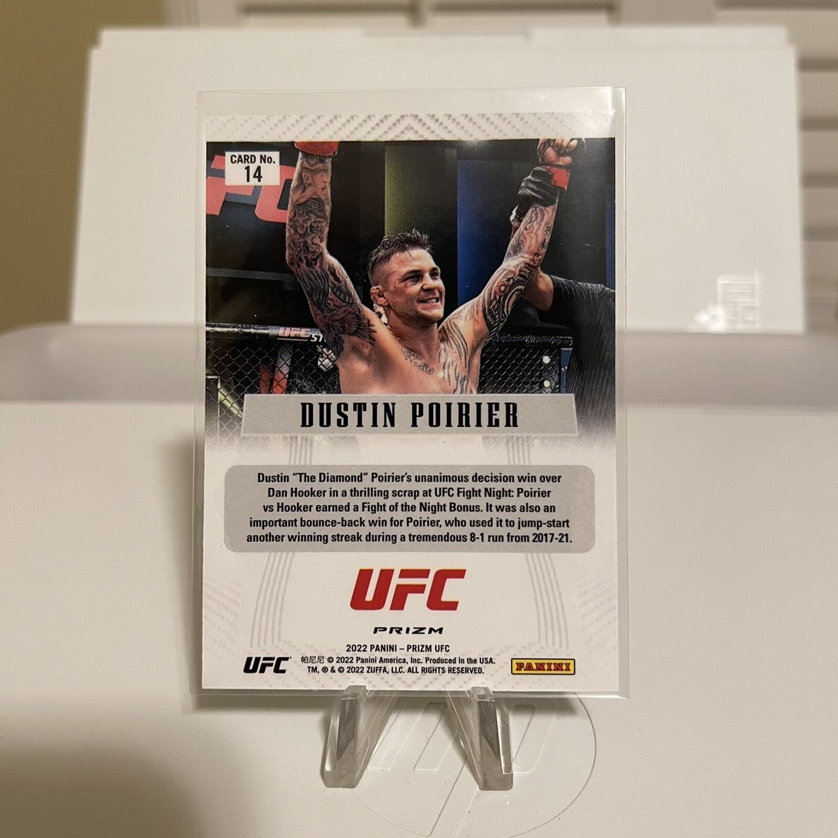 Dustin Poirier 2022 Prizm 2012 Flashback Green Prizm No. 14