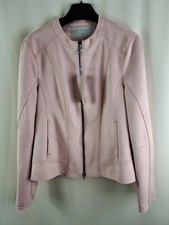Bianca Women's Nannet Suede Zip Up Jacket, Pink Uk Size 10