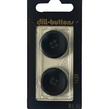 Buttons Blue Round Smoky 4-Hole 2-Pack 7/8" 23MM Vintage Dill No. 1439 Germany