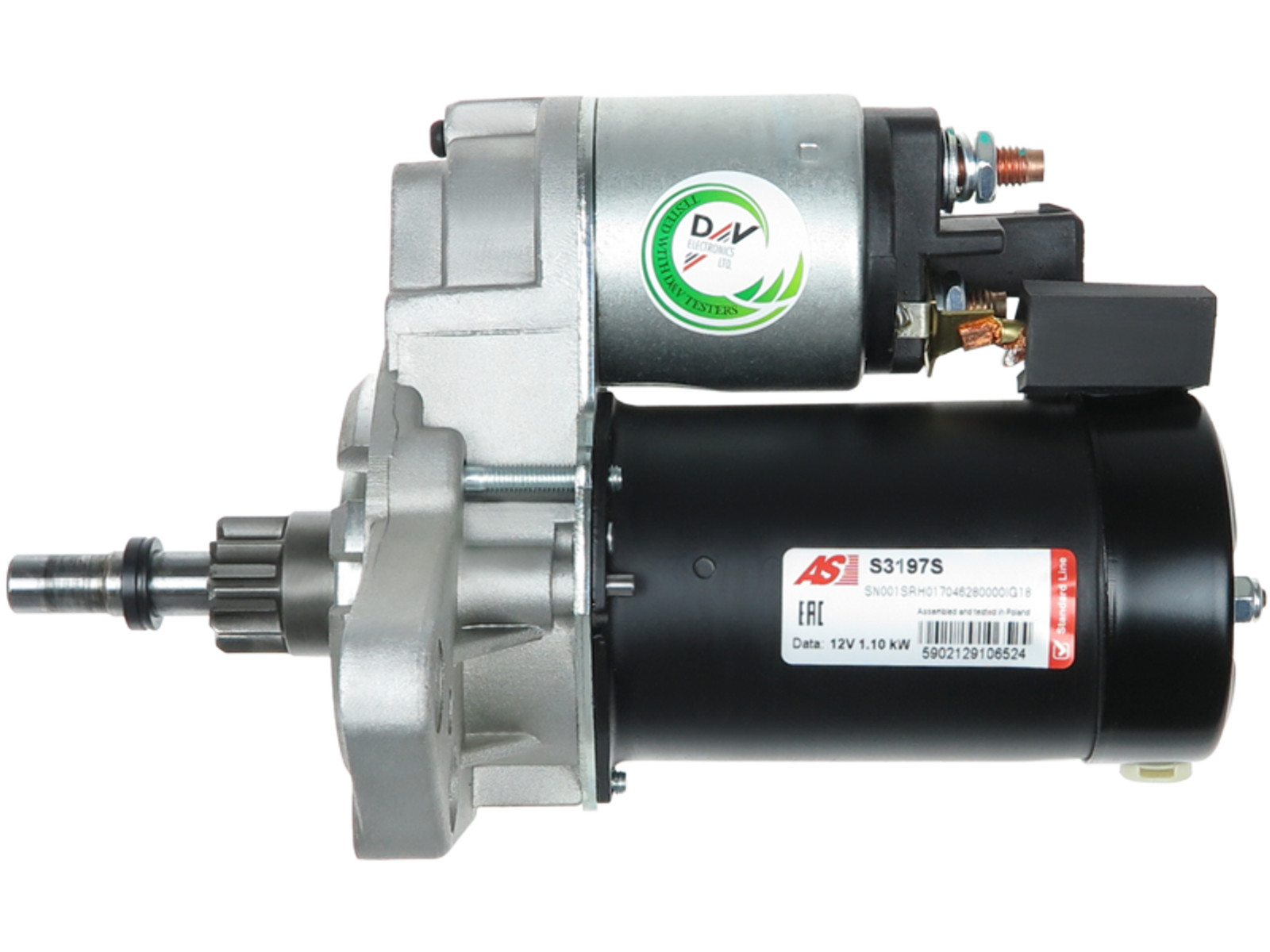Brand New Starter Motor 12V 1.1kW 9T for SEAT TOLEDO 1991-1999 16V OE SD6RA79