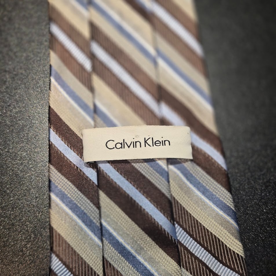 Calvin Klein Multicolored Striped 100% Silk Tie image 3