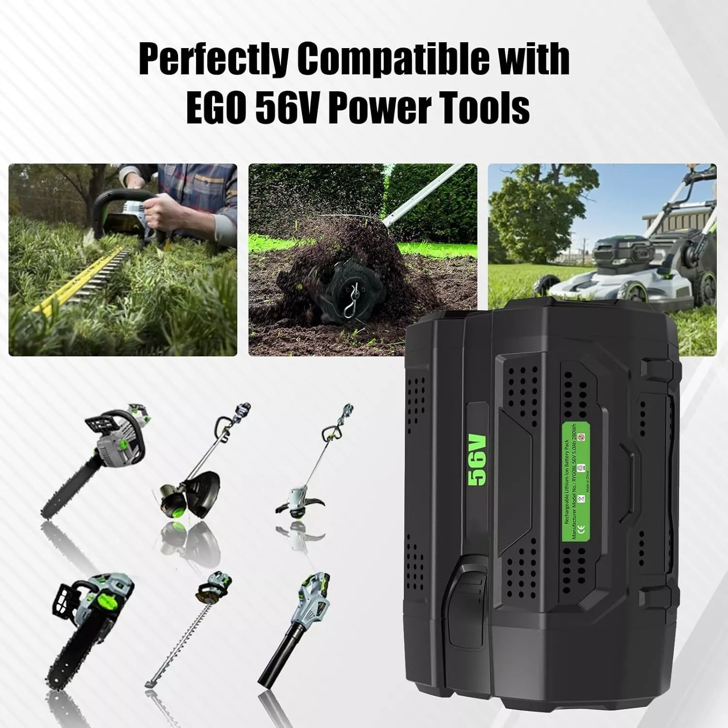 56V 7.5Ah Lithium Battery For EGO BA2800 BA4200 E.G.O BA4200T BA1400 BA1400T NEW