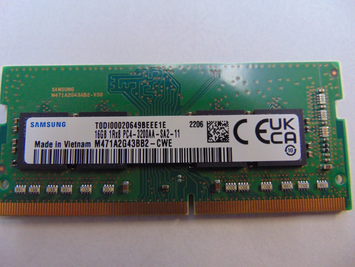 Samsung 16gb 1Rx8 PC4-3200AA-SA2-11 LAPTOP RAM | eBay