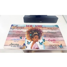 23.6" X 11.5" Butterfly  Girl Positive Quote Oversized Mouse Pad Desk Mat