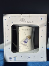 New Grandson Little Treasures White And Blue Bone China Mug/Cup