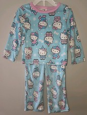 Hello Kitty Pajamas Set Size 2T L/S Shirt Pants Soft Winter Blue Pink NWT