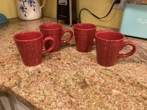 4 Signature Debby Segura Sorrento Beaujolais Red 2010 Coffee Mugs 4.75in
