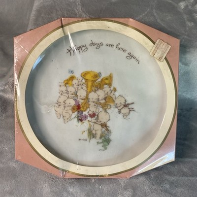 Vintage 1973 Kewpie Plate 8  Original Happy Days Are Here Again In Box