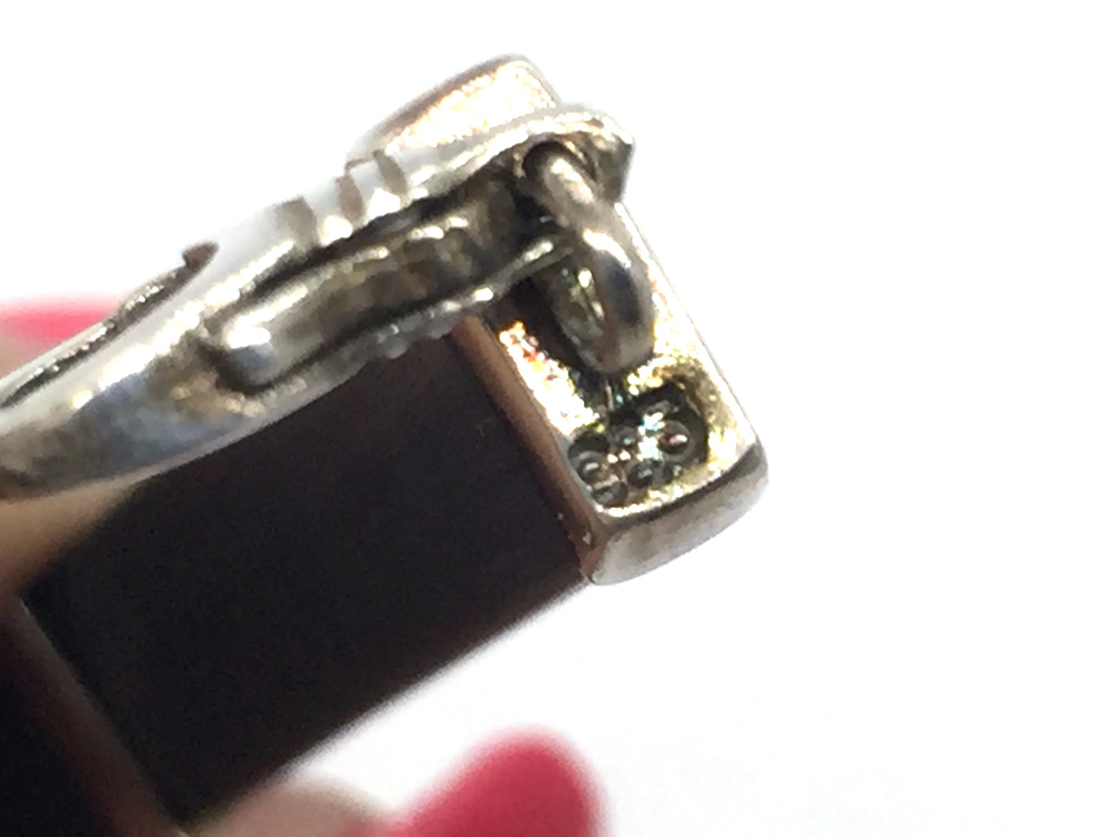 Solid 925 Sterling Silver & Rubber Bracelet 8" 13… - image 7