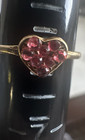 NORDSTROM Gold Color Beautiful  Red  Crystals    Ring   Size  6 — photo 1