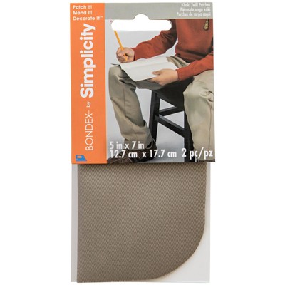 6er Pack Bondex Bügelflicken Köper 5''X7'' 2/Pkg-Khaki 240 008-097BW