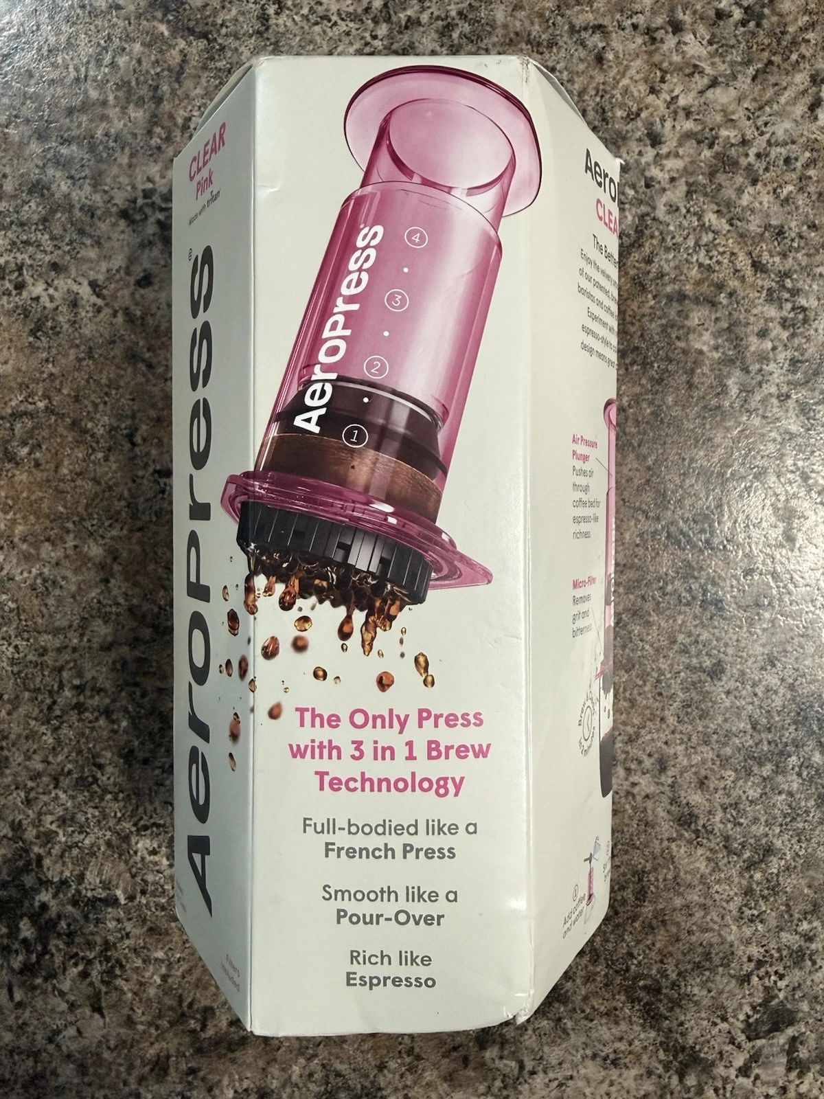 AeroPress Clear Pink Coffee Press New
Opens in a new window or tab