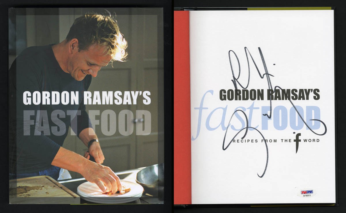 Gordon Ramsay SIGNED Fast Food HC 1st Ed Print PSA AUTOGRAPHED Hells Kitchen Fox
