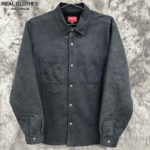 Chemise en jean doublée 18AW Supreme Sherpa doublure boa noir taille L OCCASION 202503R
