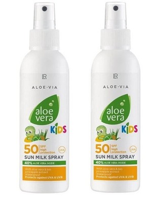   2x LR Aloe Vera   Kinder Sonnenmilch   Spray SPF 50 Aloe Vera Kids Sun Milk