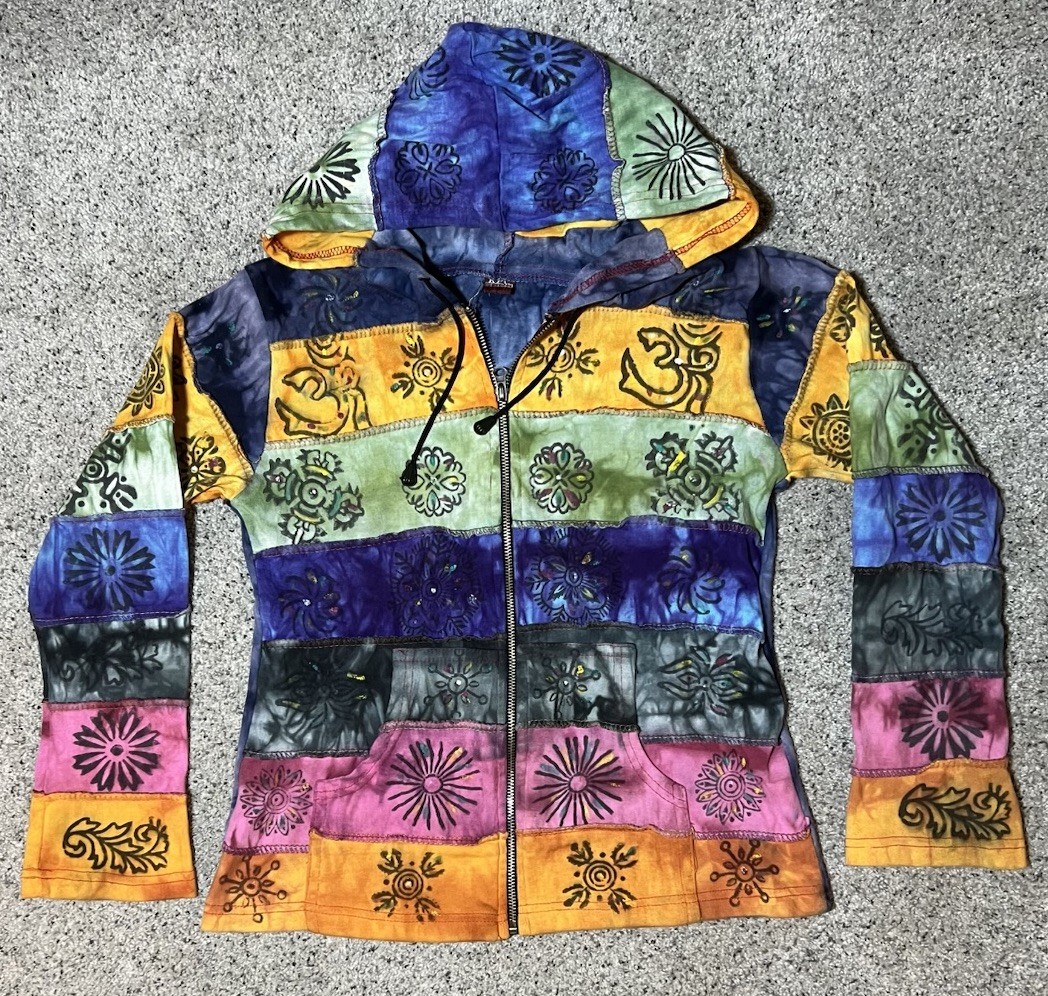 Rising International KPC Hoodie Jacket Woman’s S Boho Patchwork Hippie