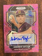 2022 Panini Prizm Draft Picks - Andrew Taylor #PDP80 Neon Pink Velocity Prizm...
