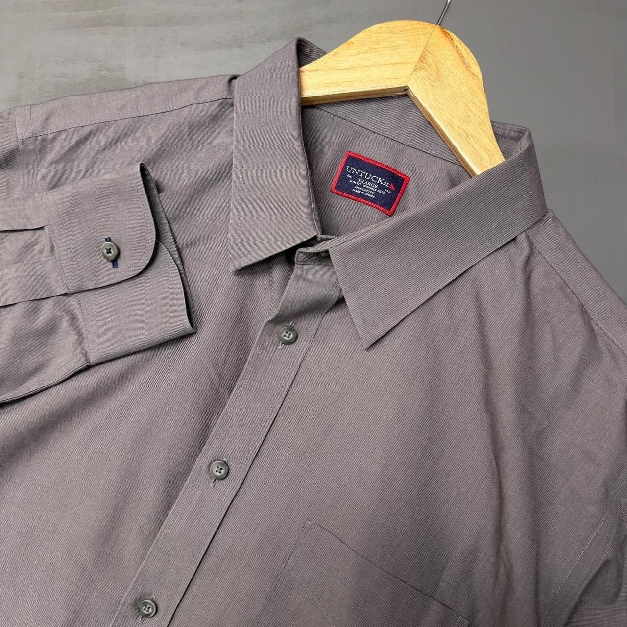 UNTUCKit Men's Solid Gray Button Down Long Sleeve… - image 1