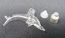Shark Clear Glass Vial 1 inch Tiny Bottle Charm Stones Ashes Pet Fur Pendant T