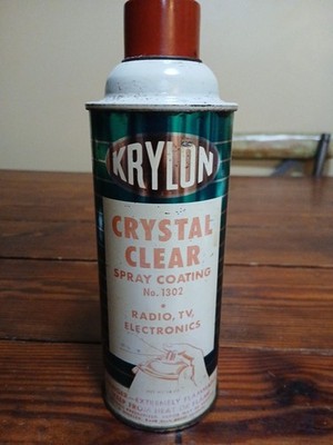 Vintage Display  1964 KRYLON Crystal Clear - 1302 Small Top Lid spray paint can 