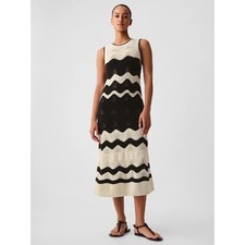 NWT Gap Crochet Midi Dress M Sleeveless Chevron 