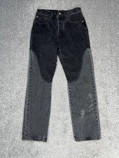 Levis 501 Jeans Womens 26 Black Gray Cotton Patch Work Mid Rise Straight 26x28