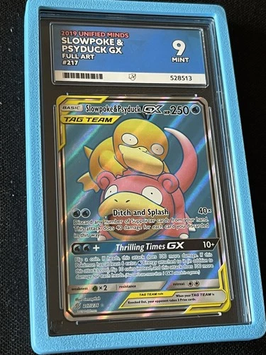 Slowpoke & Psyduck GX 217 ACE graded card