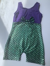 Mermaid Gymnastics Leotard 1piece for Girls Green purple 120  5-7 years old 