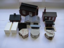 Collectable Set of Plastic and Card Model Railway HO/OO Trackside Buildings