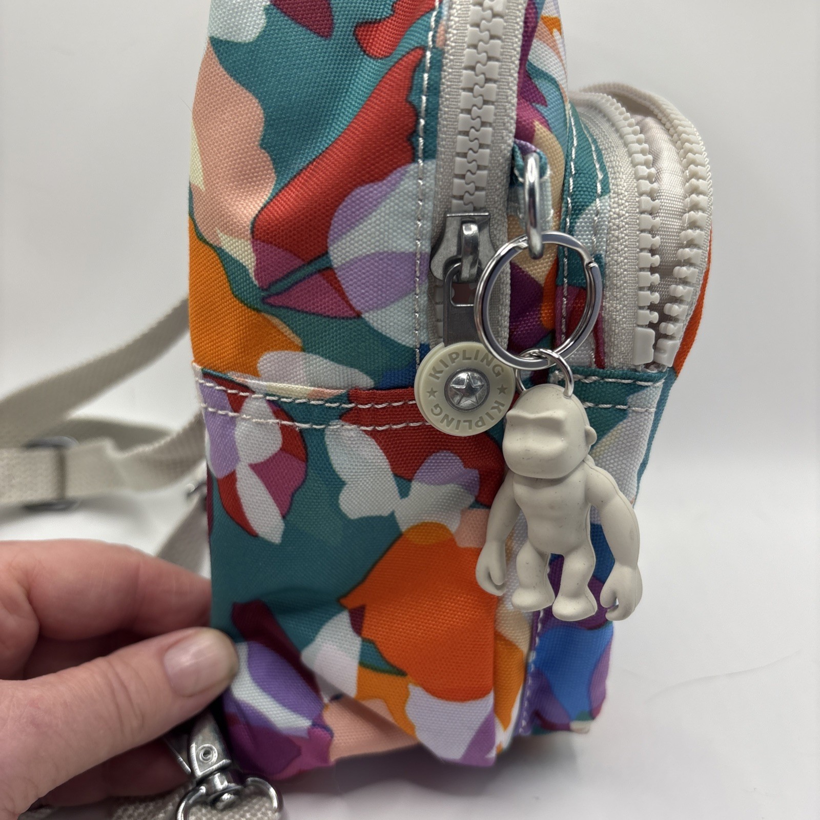 Kipling Mini Backpack Floral Print Convertible St… - image 3