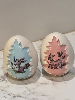 Vintage Hand Painted Cracked Easter Eggs 1974 Signed Excellent Condition Rare 