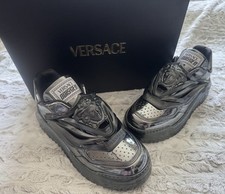NUEVO Zapato Tenis Versace Odissea Gris Gunmetal Gris Talla UE 42 EE. UU. 9