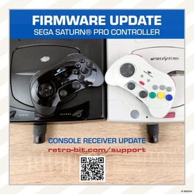 Retro-Bit SEGA Saturn 2.4GHz Wireless Pro Controller for Saturn & Genesis Mini