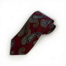 Mark Pendleton Mens 100% Silk Tie Floral Paisley Red
